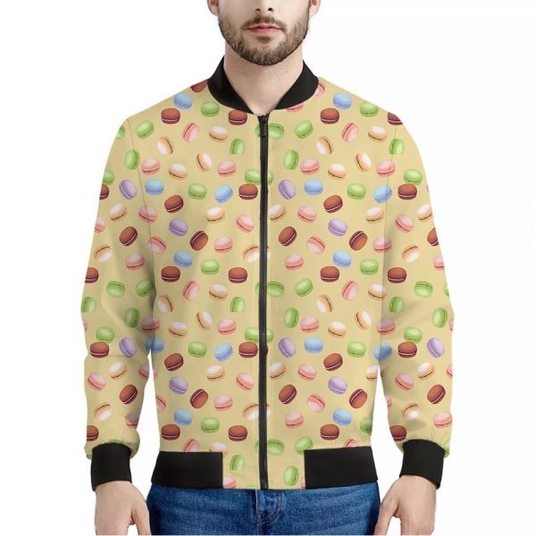 Pastel Macaron Pattern Print Bomber Jacket