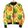 Pastel Zig Zag Pineapple Pattern Print Bomber Jacket
