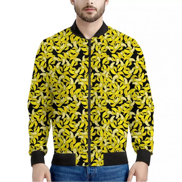 Peeled Banana Pattern Print Bomber Jacket