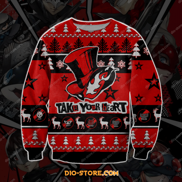 Persona 5 3D Print Ugly Christmas Sweatshirt