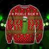 Pickle Rick Knitting Pattern 3D Print Ugly Christmas Sweatshirt