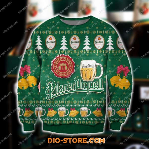 Pilsner Urquell Knitting Pattern 3D Print Ugly Sweatshirt