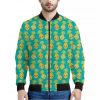 Pineapple Emoji Pattern Print Bomber Jacket