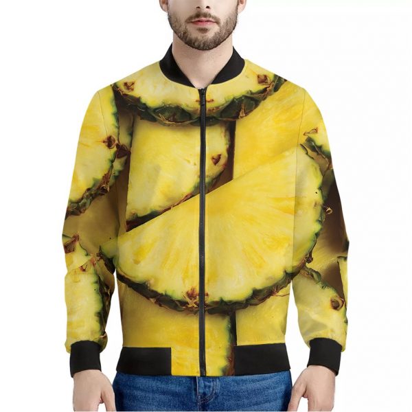 Pineapple Slices Print Bomber Jacket