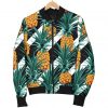 Pineapple Striped Pattern Print Bomber Jacket