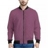 Pink And Black Zigzag Pattern Print Bomber Jacket