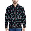 Pink And Blue Lights Heart Pattern Print Bomber Jacket
