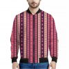 Pink And Purple Southwestern Print Bomber Jacket