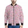 Pink Girly Unicorn Pattern Print Bomber Jacket
