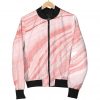 Pink Liquid Marble Print Bomber Jacket