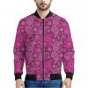 Pink Paisley Pattern Print Bomber Jacket