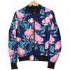 Pink Peony Floral Flower Pattern Print Bomber Jacket
