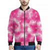 Pink Shibori Tie Dye Print Bomber Jacket