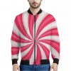 Pink Swirl Candy Print Bomber Jacket