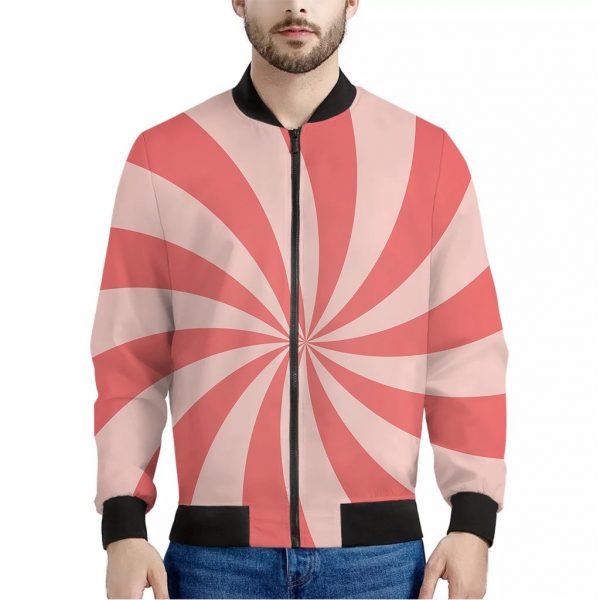 Pink Swirl Print Bomber Jacket