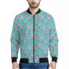 Pink Watercolor Tulip Pattern Print Bomber Jacket