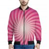 Pink Whirlpool Spiral Print Bomber Jacket