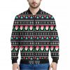 Pixel Christmas Santa Claus Print Bomber Jacket
