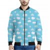 Pixel Cloud Pattern Print Bomber Jacket