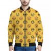 Pixel Emoji Pattern Print Bomber Jacket