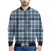 Plaid Denim Jeans Pattern Print Bomber Jacket