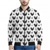 Polka Dot Rooster Pattern Print Bomber Jacket
