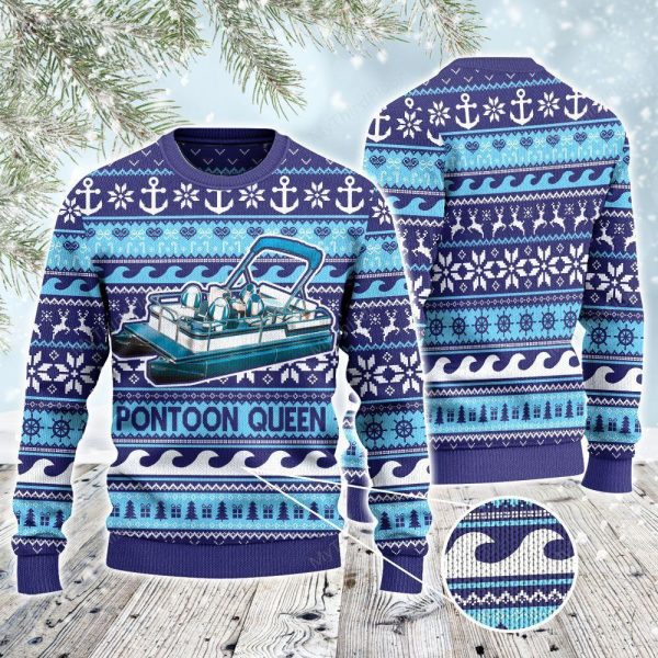 Pontoon Queen Gift All Over Print Sweatshirt