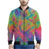 Psychedelic Bubble Print Bomber Jacket