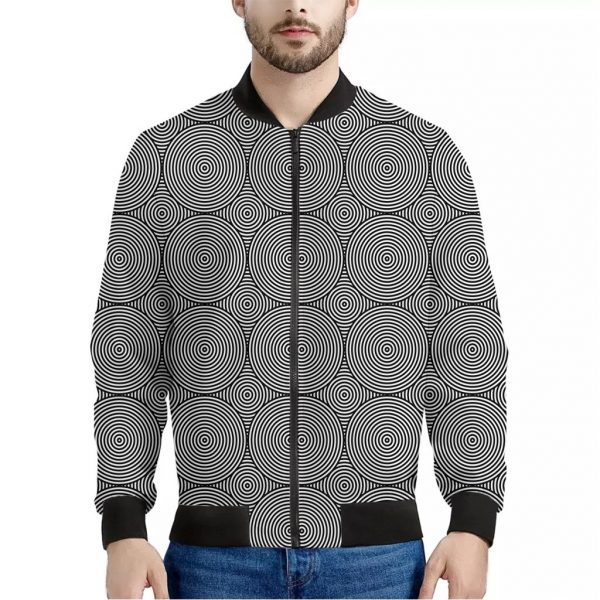 Psychedelic Circle Pattern Print Bomber Jacket