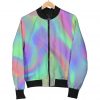 Psychedelic Holographic Trippy Print Bomber Jacket
