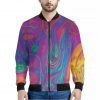 Psychedelic Liquid Print Bomber Jacket