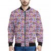 Psychedelic Pizza Pattern Print Bomber Jacket