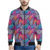 Psychedelic Tropical Aloha Pattern Print Bomber Jacket