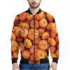 Pumpkin Print Bomber Jacket