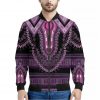 Purple And Black African Dashiki Print Bomber Jacket