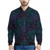 Purple And Teal Mandala Print Bomber Jacket