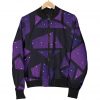 Purple Crystal Cosmic Galaxy Space Print Bomber Jacket