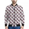 Purple Halloween Witch Hat Pattern Print Bomber Jacket