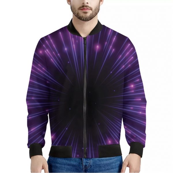 Purple Hyperspace Print Bomber Jacket