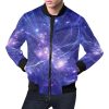 Purple Light Circle Galaxy Space Print Bomber Jacket