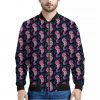 Purple Seahorse Pattern Print Bomber Jacket