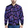 Purple Stained Glass Mosaic Print Bomber Jacket