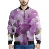 Purple Sweet Pea Print Bomber Jacket