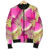 Purple Tropical Watermelon Pattern Print Bomber Jacket