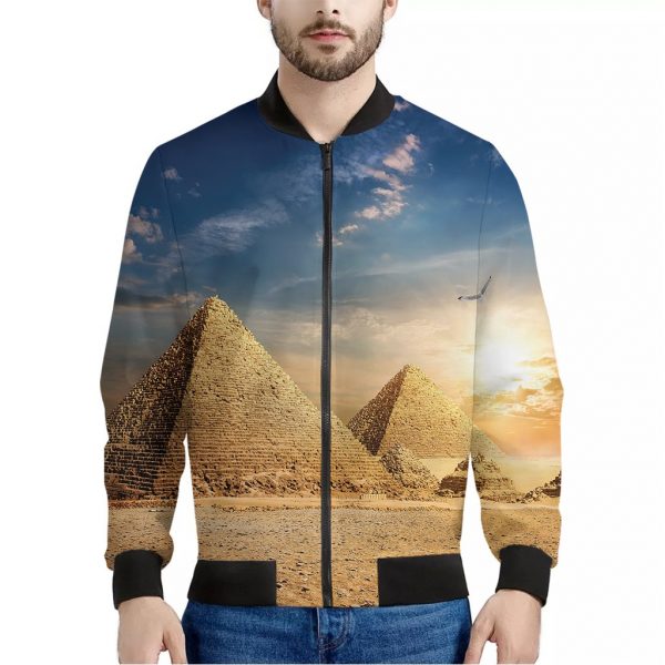 Pyramid Sunset Print Bomber Jacket