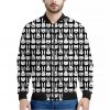 Rabbit And Cat Pattern Print Bomber Jacket