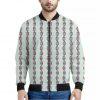 Red And Blue DNA Pattern Print Bomber Jacket