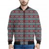 Red And Teal Southwestern Pattern Print Bomber Jacket