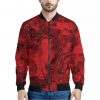 Red Blood Print Bomber Jacket