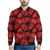 Red Boxing Gloves Pattern Print Bomber Jacket